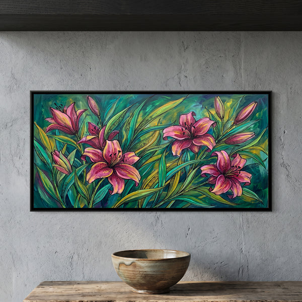 Lilies in a Jewel-Toned Thicket