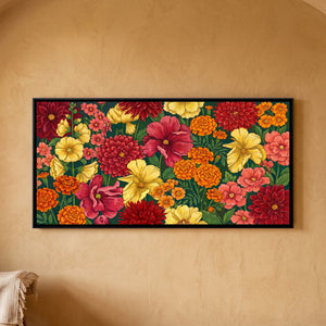 View 1 of Dahlias and Marigolds in Full Bloom