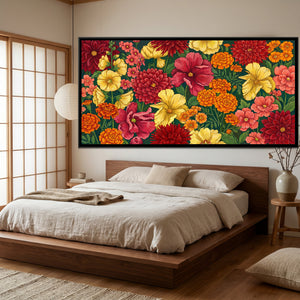 View 4 of Dahlias and Marigolds in Full Bloom