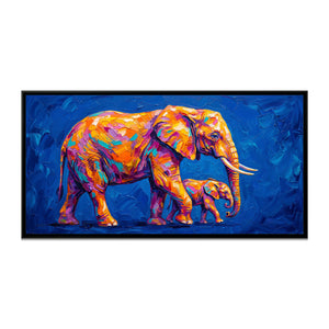 View 2 of Elephant Mother and Calf in Prismatic Colour