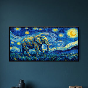 View 1 of Elephant under a Swirling Starry Sky