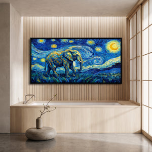 View 3 of Elephant under a Swirling Starry Sky
