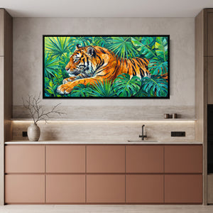 View 4 of Tiger Resting in Tropical Leaves