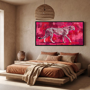 View 4 of Cheetah Walking on a Crimson Ground