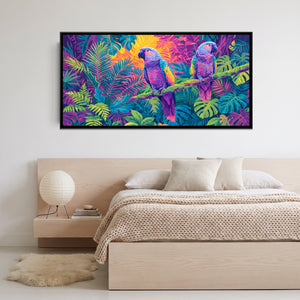 View 3 of Parrot Pair in a Neon Jungle