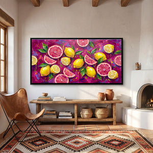 View 4 of Pink Grapefruit and Lemons on Magenta