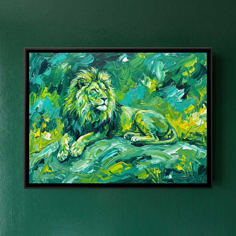 Emerald Sovereign - framed canvas art hung on a wall
