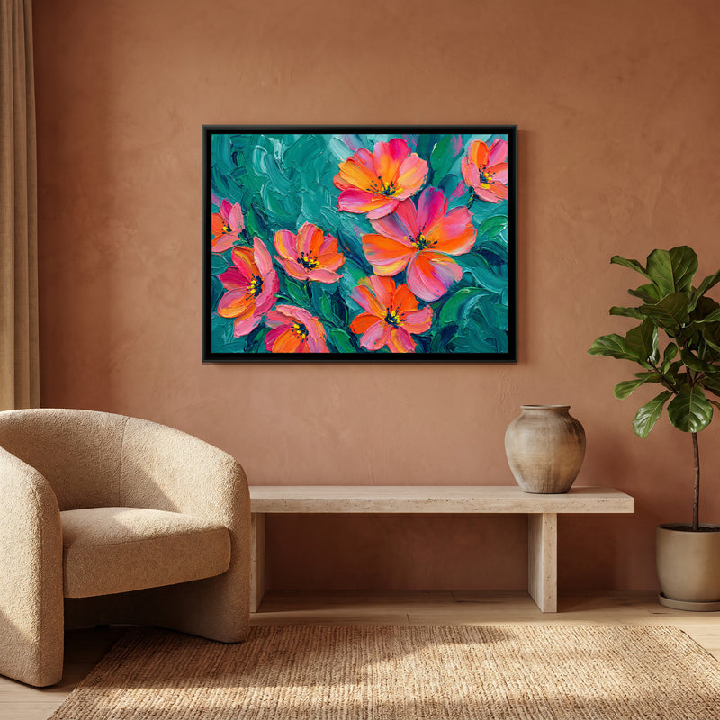Radiant Blooms - canvas art shown in a second room setting
