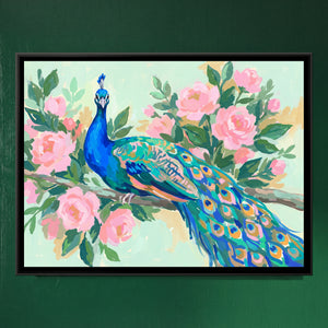 View 1 of Peacock Amidst Pink Blooms