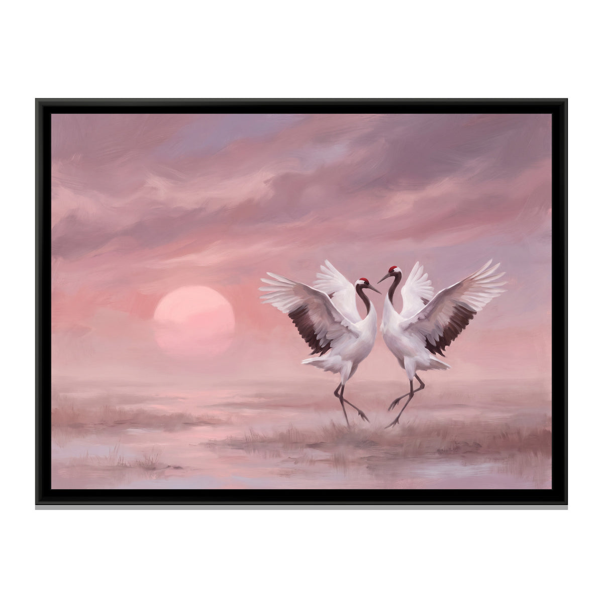 Dance in the Rose Haze - framed canvas print, front view