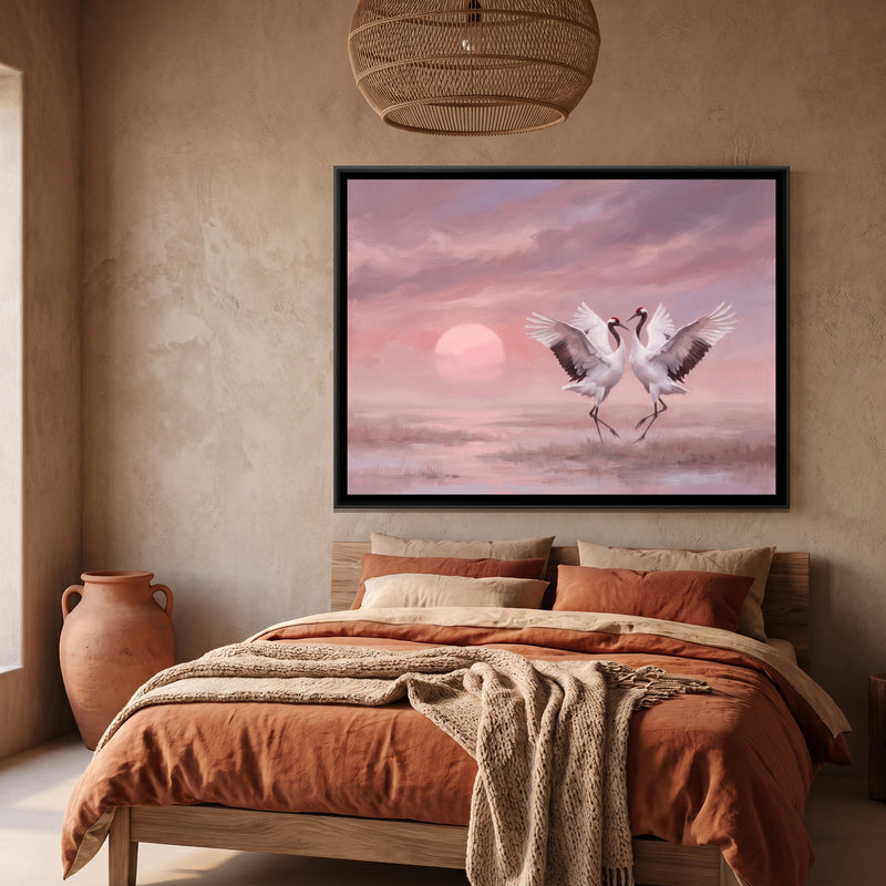 Dance in the Rose Haze - canvas art shown in a second room setting