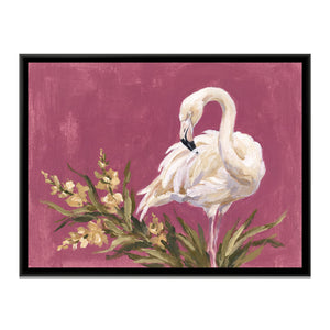 View 2 of White Flamingo on Dusty Magenta