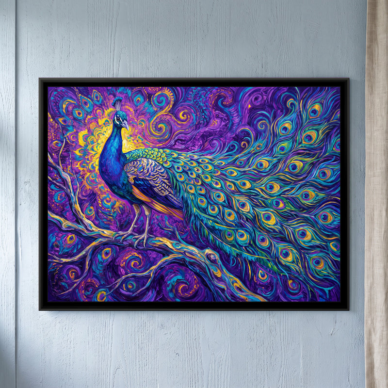 Sapphire Strut - framed canvas art hung on a wall