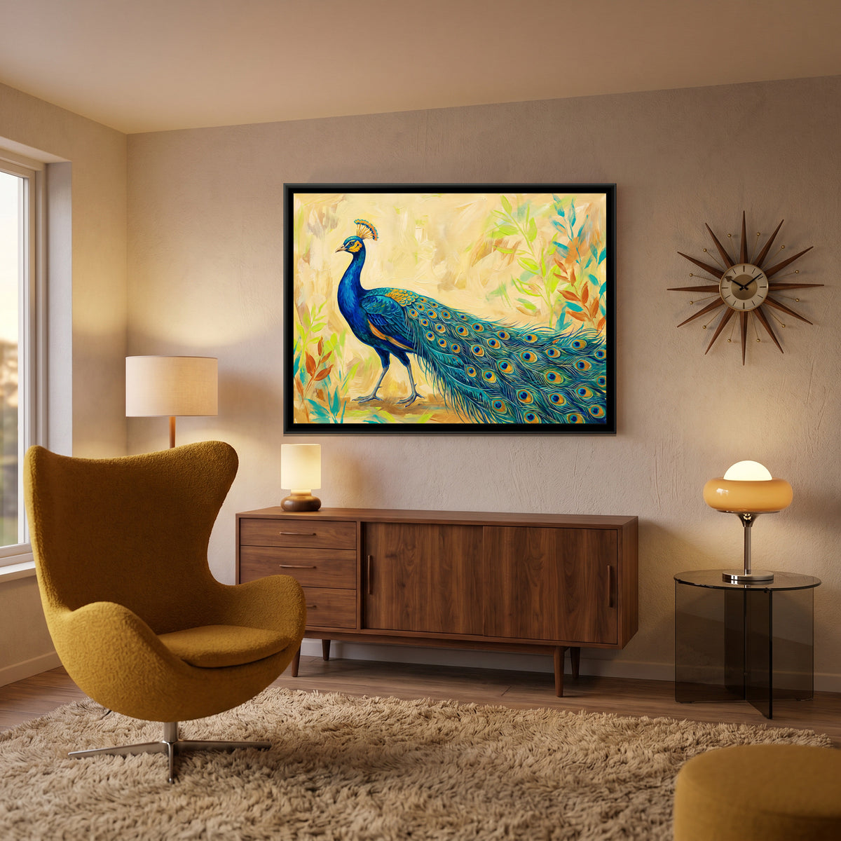 Azure Strut - canvas art shown in a styled room