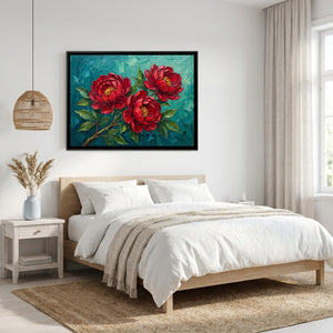 View 4 of Crimson Blooms on Teal