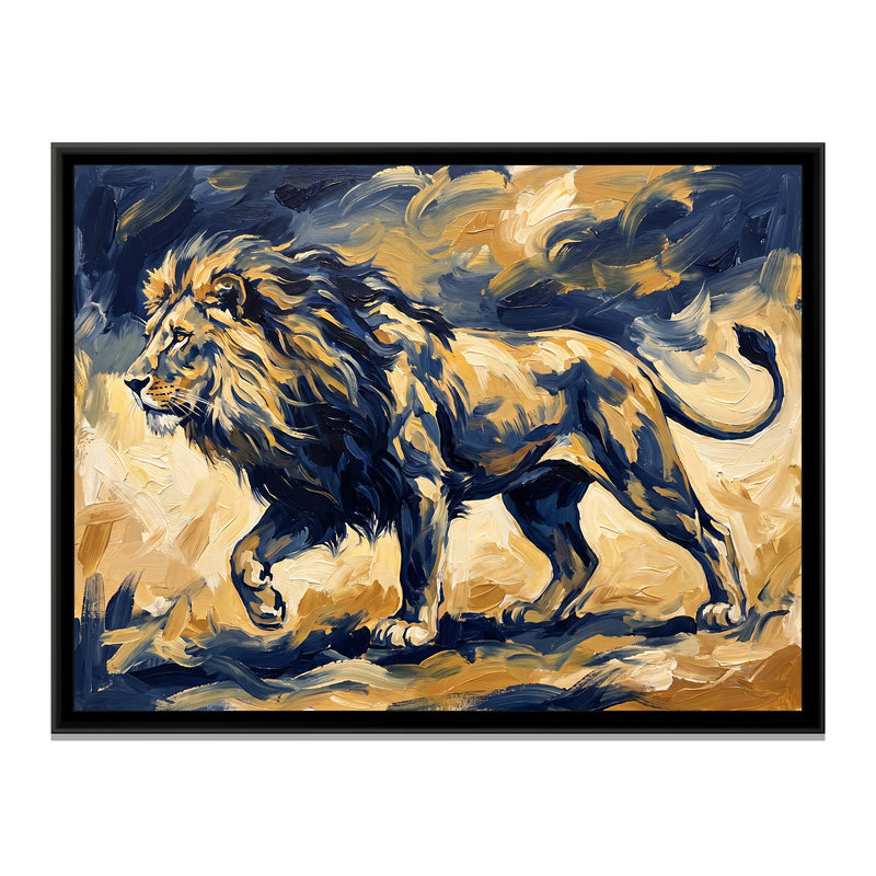 Indigo Prowl - framed canvas print, front view
