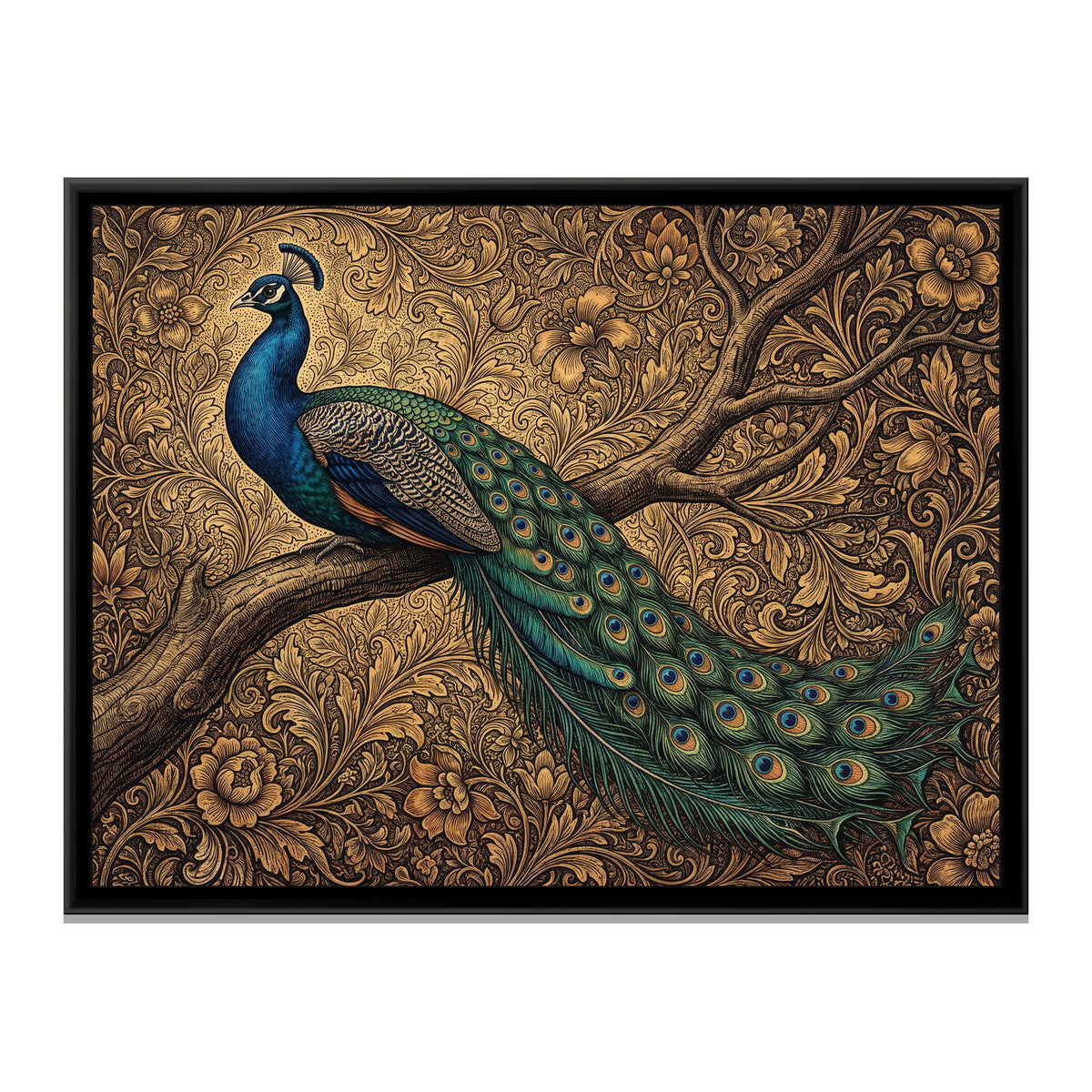 Sapphire Crown on the Branch - framed canvas print, front view