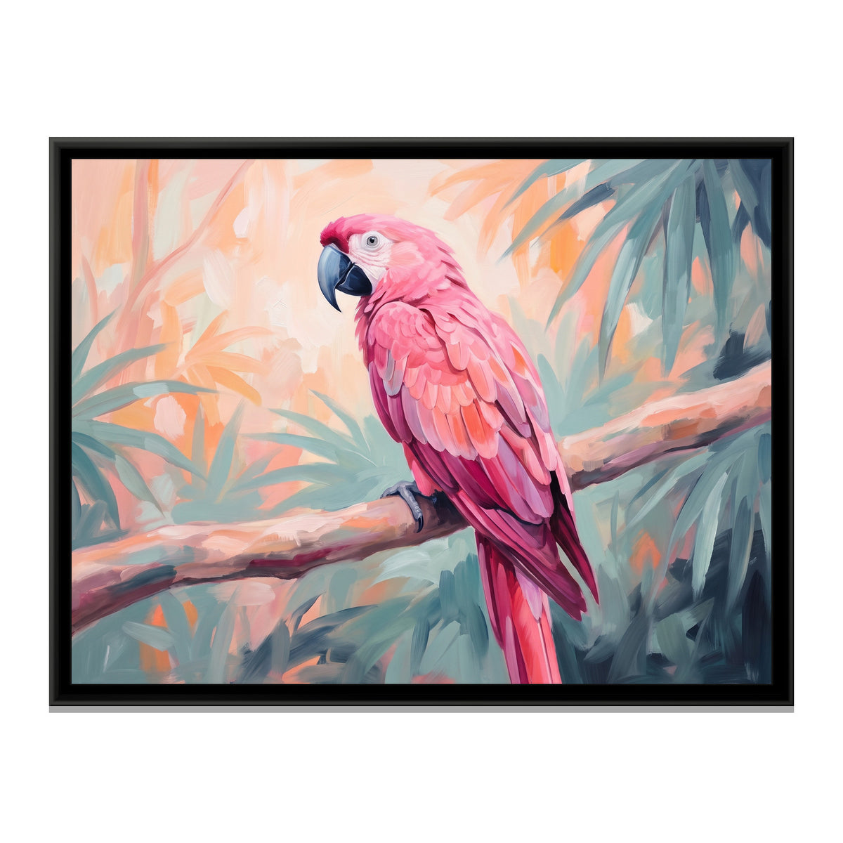 Tropical Blush Canopy - framed canvas print, front view