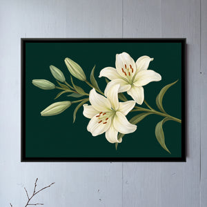 View 1 of White Lilies on Emerald