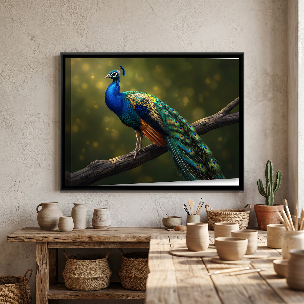 Sapphire Majesty - canvas art shown in a second room setting