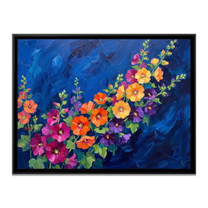 View 2 of Sweeping Hollyhocks in Cobalt