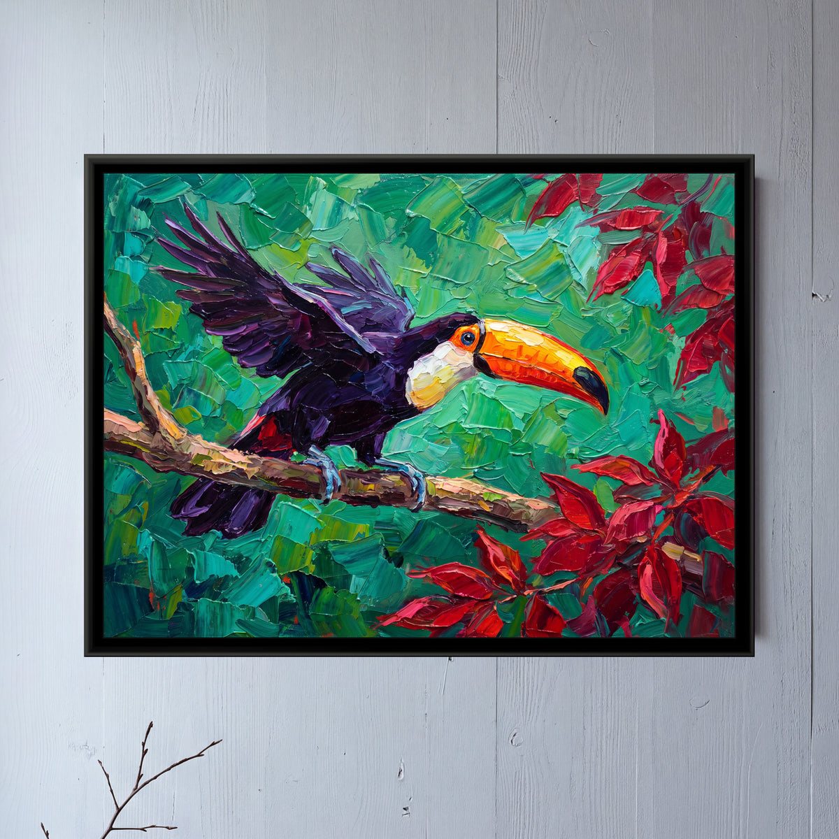 Canopy Awakening - framed canvas art hung on a wall