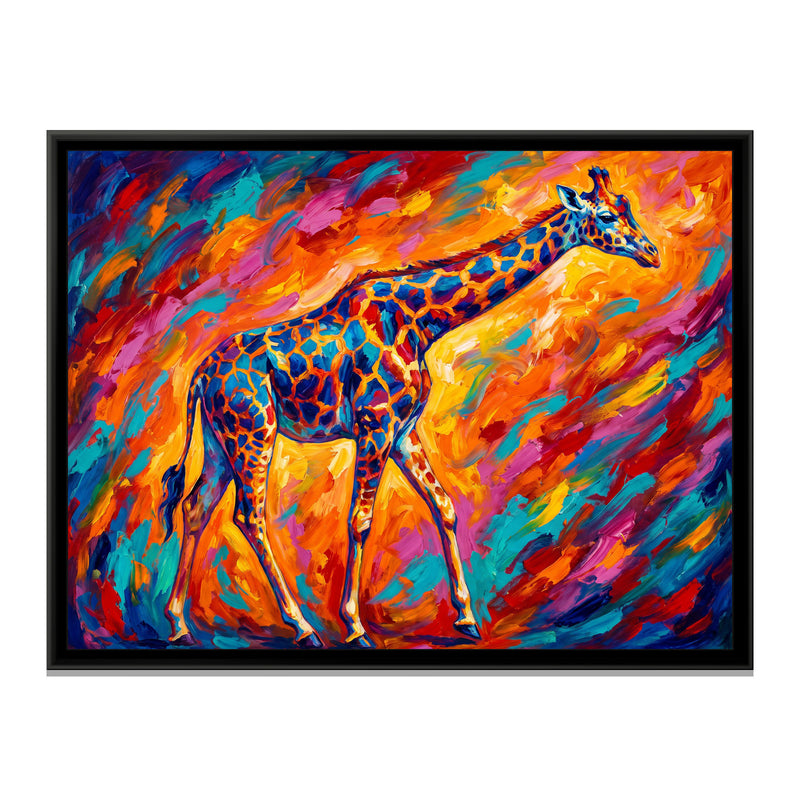 Prismatic Savannah Stride - framed canvas print, front view