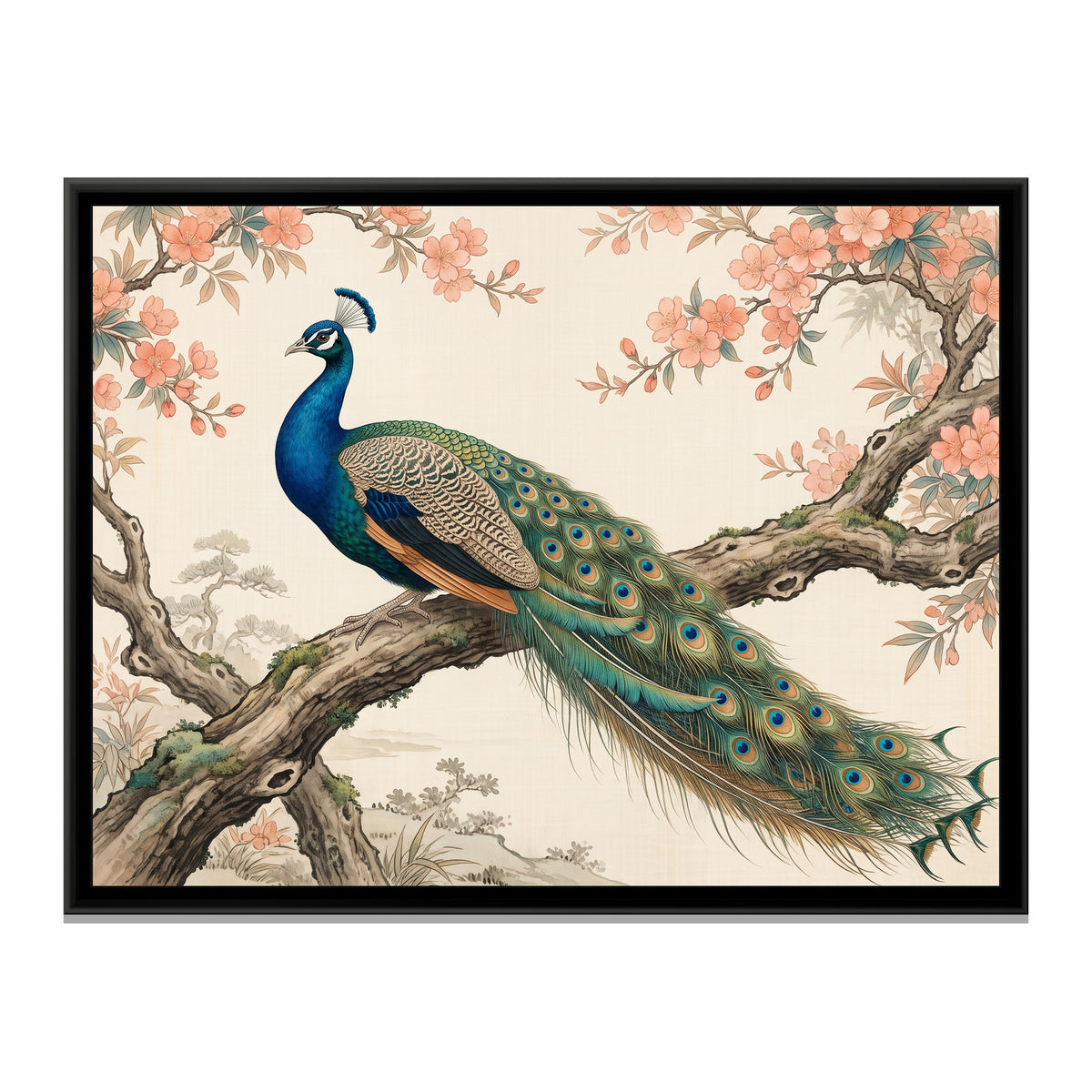 Sapphire and Emerald Elegance - framed canvas print, front view