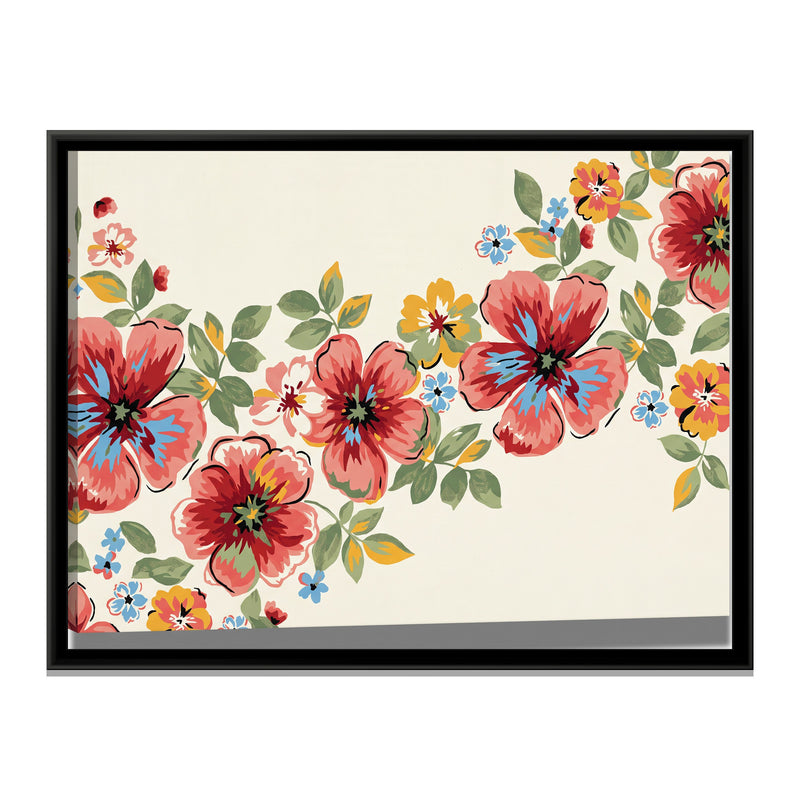 Woven Spring Garland - framed canvas print, front view