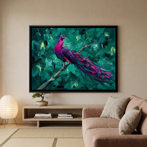 View 3 of Magenta Plumage in Teal Forest