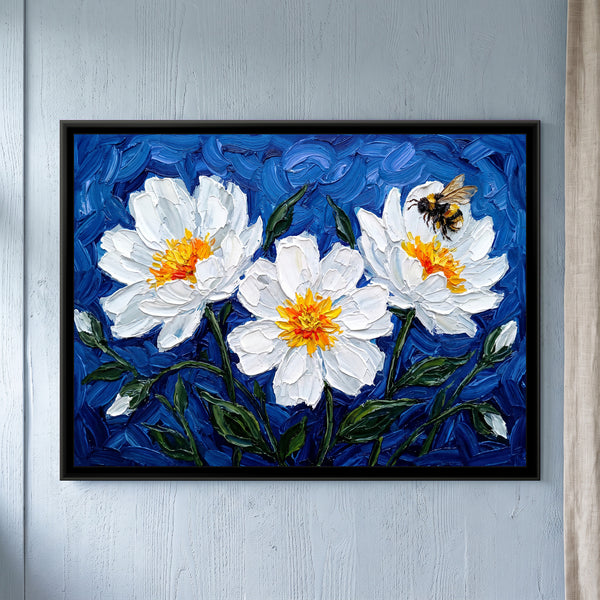 White Blossoms in Cobalt