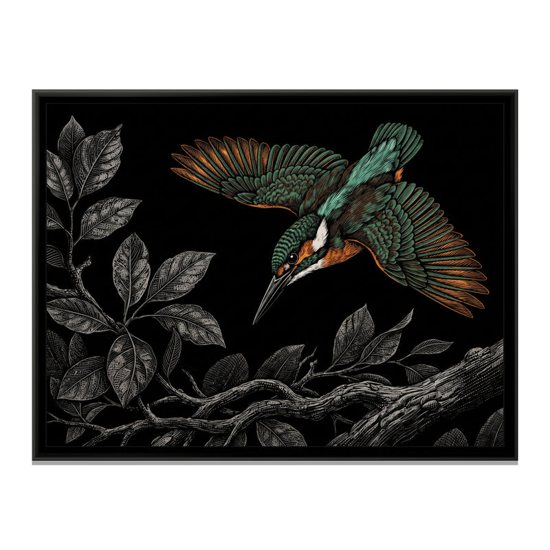 Emerald Descent - framed canvas print, front view