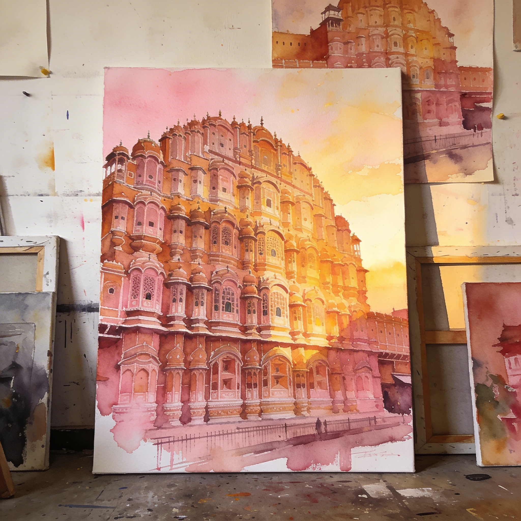 Watercolour painting of Jaipur
